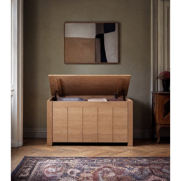 Škrinja od masivnog bora u prirodnoj boji 100x45 cm Bertram – Støraa-image-3