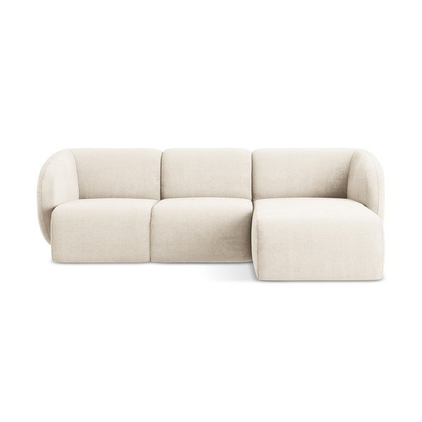 Bež kutna garnitura od šenila (s desnim kutom/s ležaljkom) Lani – Makamii