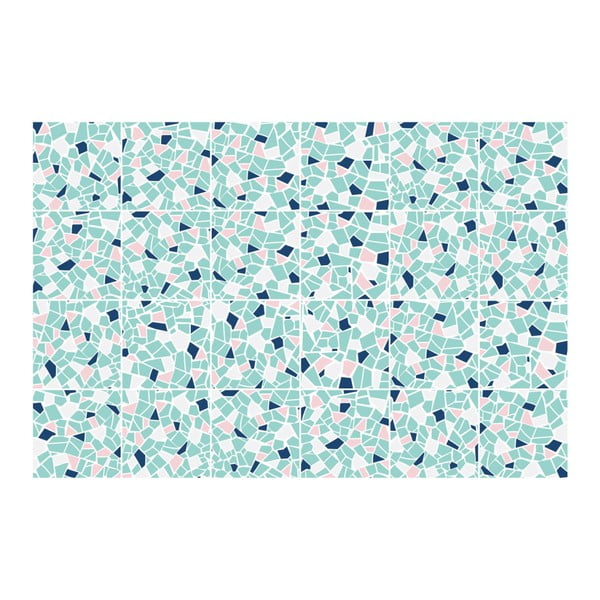 Set od 24 zidne naljepnice Ambiance Cement Tile Stickers Terrazzo Aqua, 10 x 10 cm-image-3