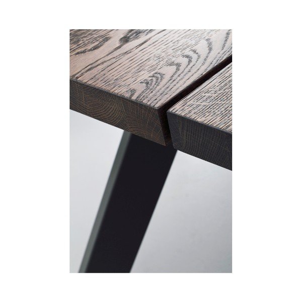 Blagovaonski stol od tamnosmeđe hrastovine Rowico Freddie, 240 x 100 cm-image-2