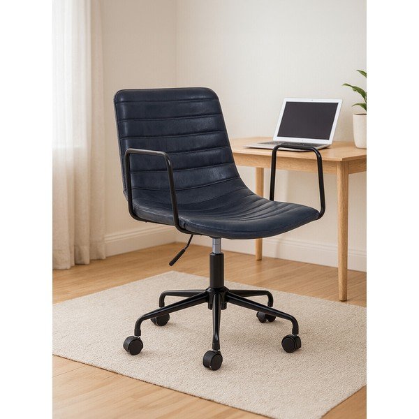 Tamno siva uredska stolica od umjetne kože Forbes – Premier Housewares-image-1