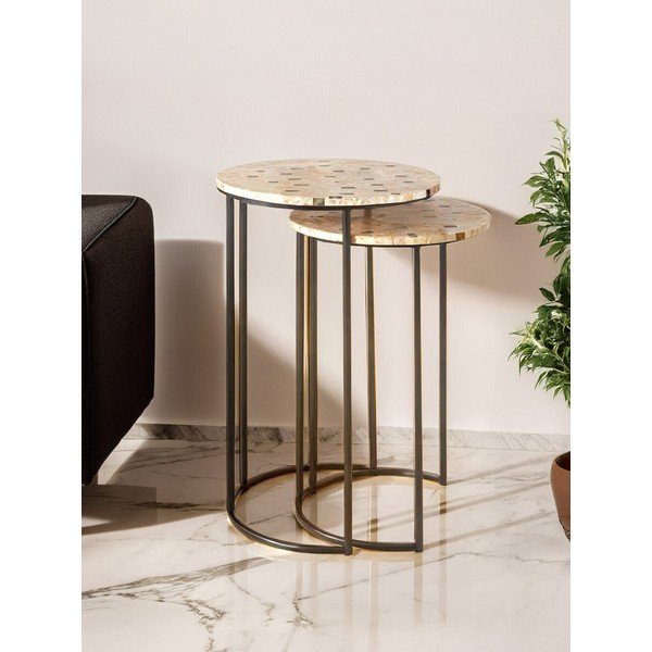 Okrugli pomoćni stolići u setu 2 kom ø 38 cm Halle – Premier Housewares-image-1