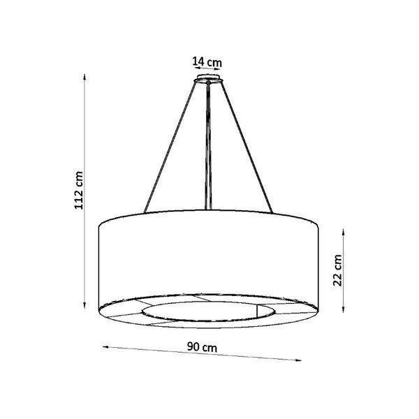 Bijela viseća svjetiljka s tekstilnim sjenilom ø 90 cm Galata – Sollux-image-4