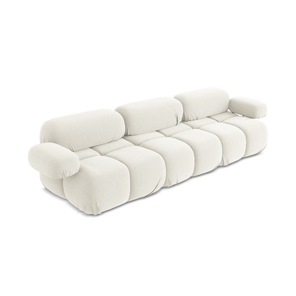 Bijela baršunasti sofa 285 cm Lokua – Makamii-image-1