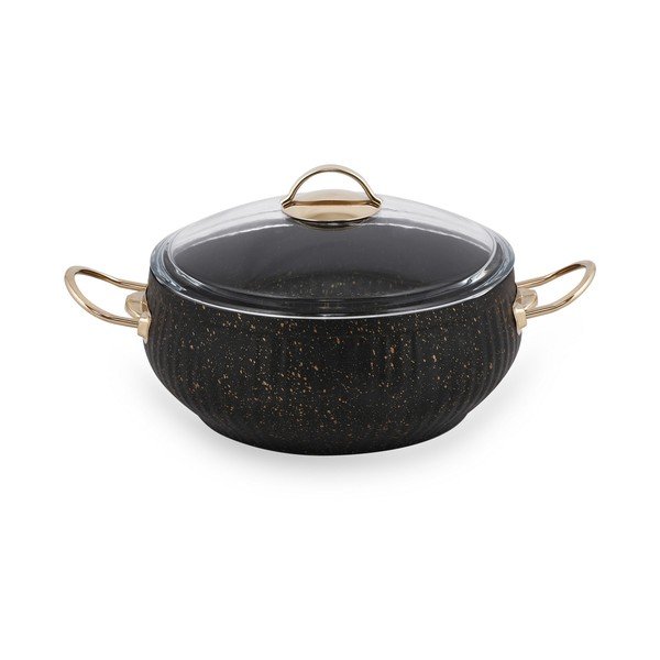 4-dijelni set crnog aluminijskog posuđa s 3 poklopca Güral Porselen Ruby-image-2