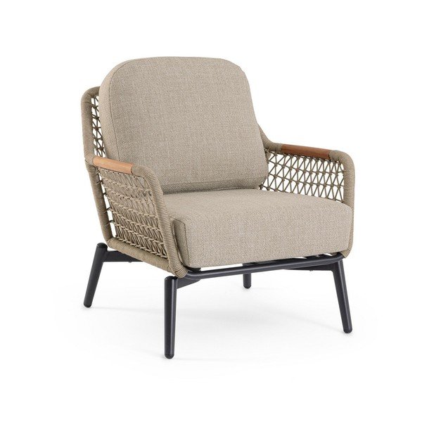 Svjetlo smeđa metalna vrtna fotelja Eulero – Bizzotto