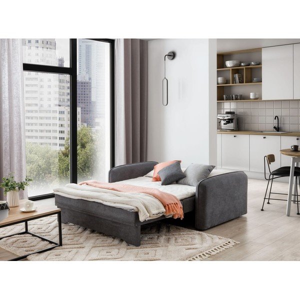 Siva sklopiva/s prostorom za odlaganje sofa od šenila 155 cm Laine – ELTAP-image-4