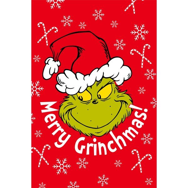 Crvena deka za bebe od mikroflanela 100x150 cm Grinch – Jerry Fabrics