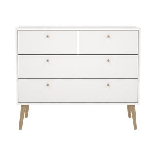 Bijela niska komoda 99x82 cm Bodo – Tvilum