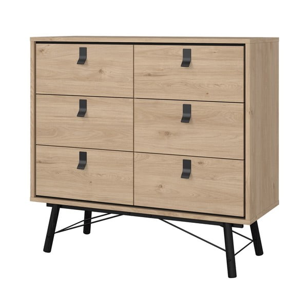 Niska komoda u dekoru hrasta u prirodnoj boji 102x99 cm Ry – Tvilum-image-3