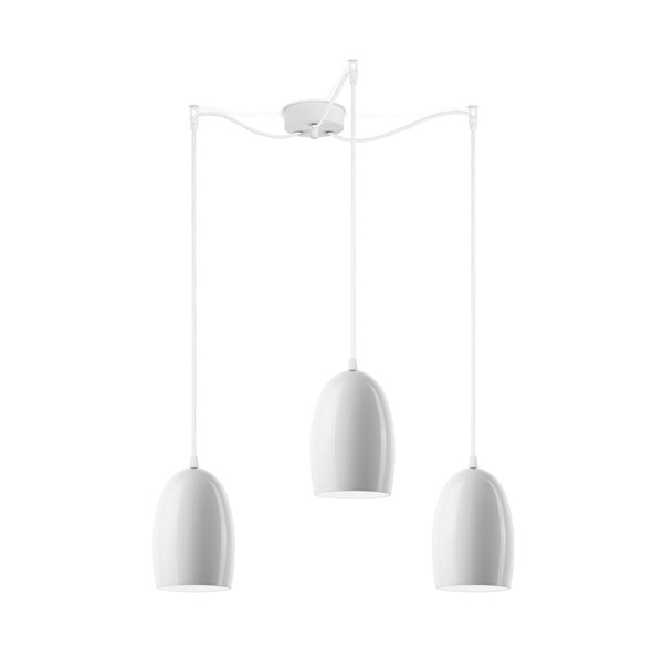 Bijela trodijelna viseća lampa Sotto Luce UME S Glossy, ⌀ 14 cm
