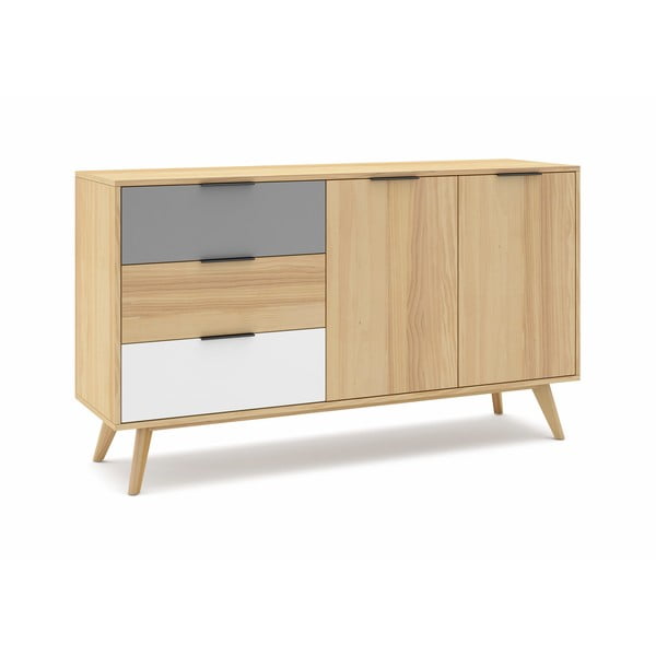 Niska komoda od borovine u prirodnoj boji 140x81 cm Elfa – Marckeric-image-2