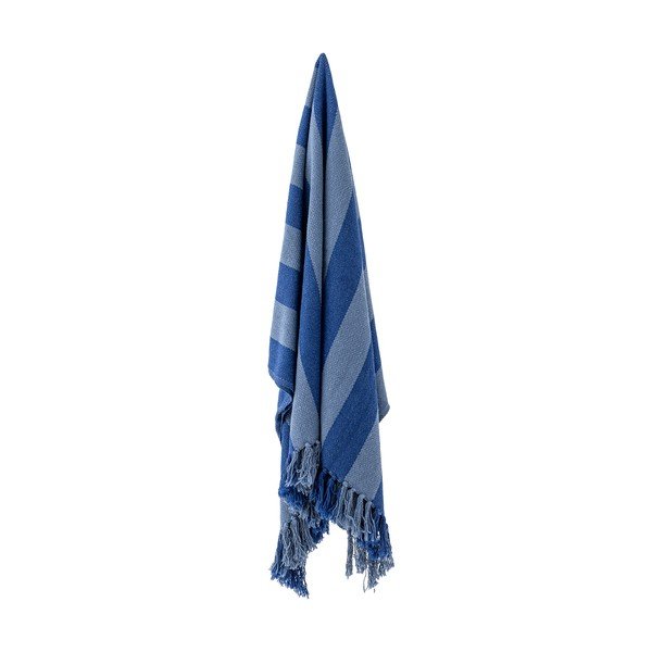 Plava deka od recikliranog pamuka 130x160 cm Frello – Bloomingville-image-3