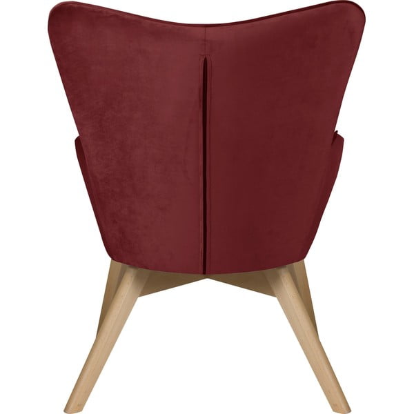 Crvena baršunasta fotelja s naslonjačem za noge Niko – Ropez-image-4