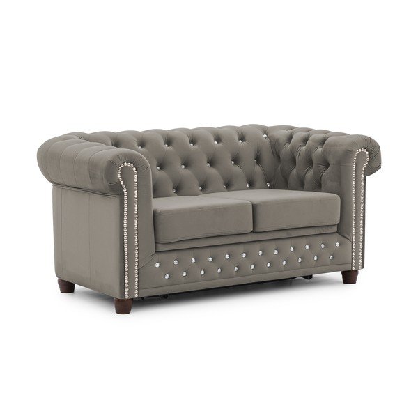 Siva baršunasti sklopiva sofa 148 cm York Blik – Ropez