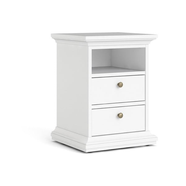 Bijeli noćni ormarić s policama Paris - Tvilum-image-2