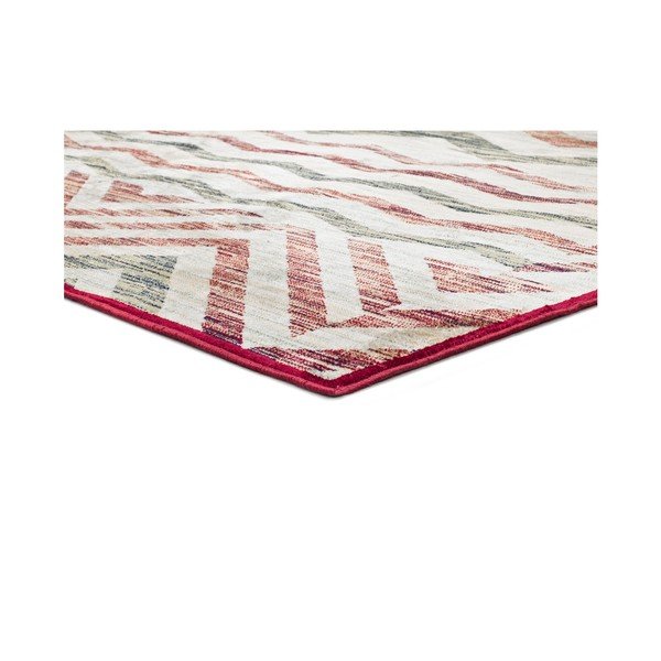 Bež-tamnocrveni tepih od viskoze Universal Belga Zig Zag, 70 x 220 cm-image-1