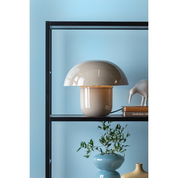 Siva stolna lampa s metalnim sjenilom (visina 25 cm) Fat Mushroom – Leitmotiv-image-1