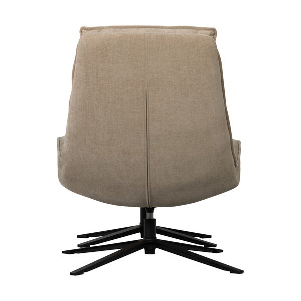 Okretna fotelja s naslonjačem za noge od šenila u prirodnoj boji Kube – WOOOD-image-4