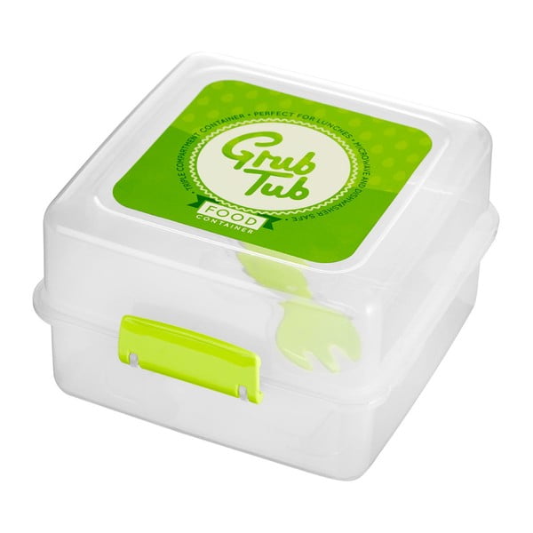Set od 2 kutije za užinu sa zelenim poklopcem Premier Housewares Grub Tub, 13,5 x 10 cm