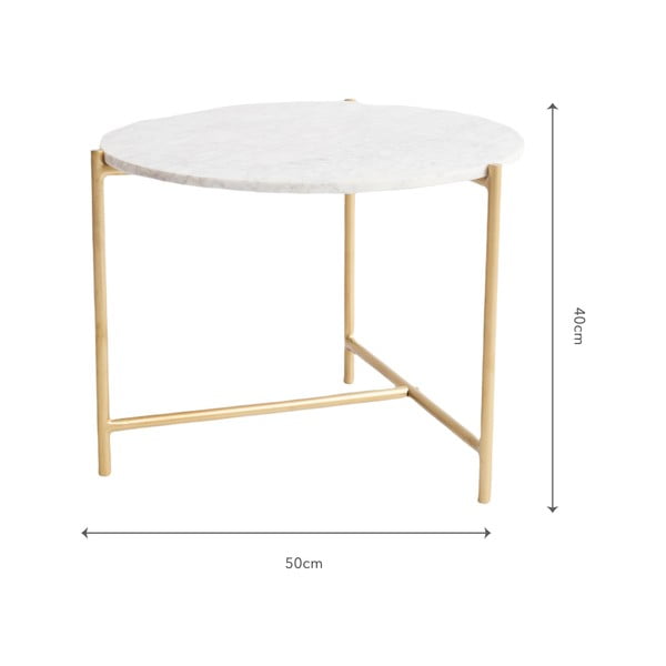 Okrugli stolić od bijelog mramora ø 50 cm Morgans - Really Nice Things-image-3