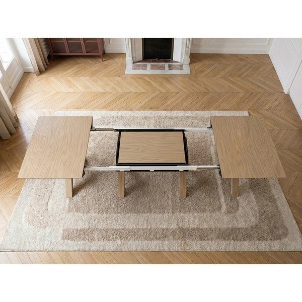 Proširiv blagovaonski stol s dodatnom pločom s pločom stola u dekoru hrasta 100x160 cm Martha – Bobochic Paris-image-4