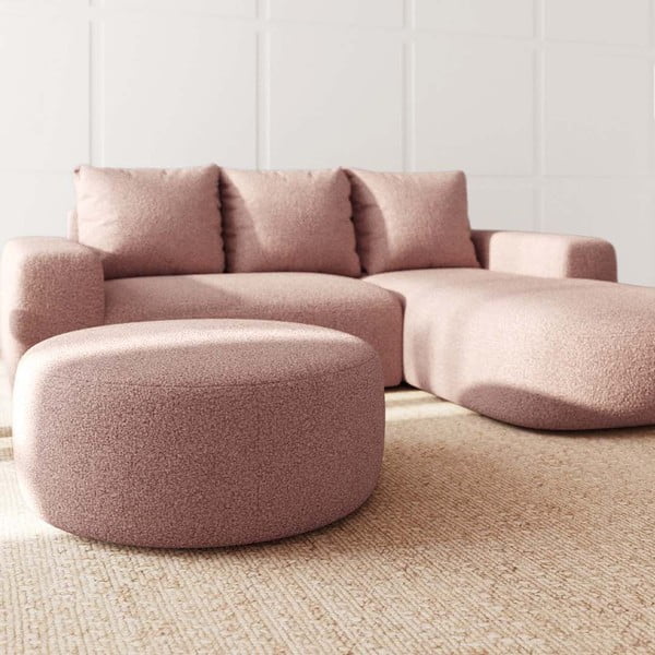 Ružičasti tabure od bouclé tkanine Monce – Rodier-image-1