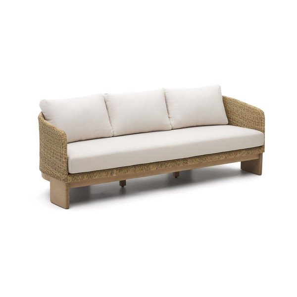Bež/u prirodnoj boji vrtna sofa od umjetnog ratana Xoriguer – Kave Home