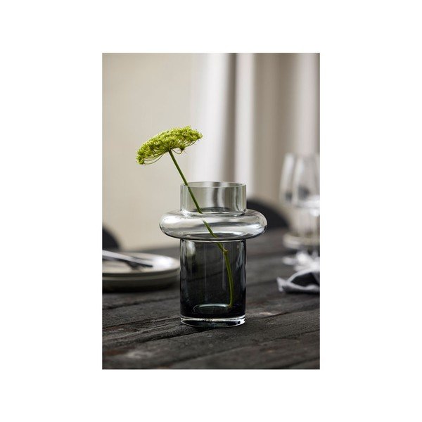 Siva staklena vaza Lyngby Glas Tube, visina 20 cm-image-2