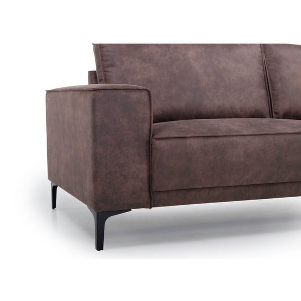 Smeđa sofa od imitacije kože 164 cm Copenhagen – Scandic-image-4