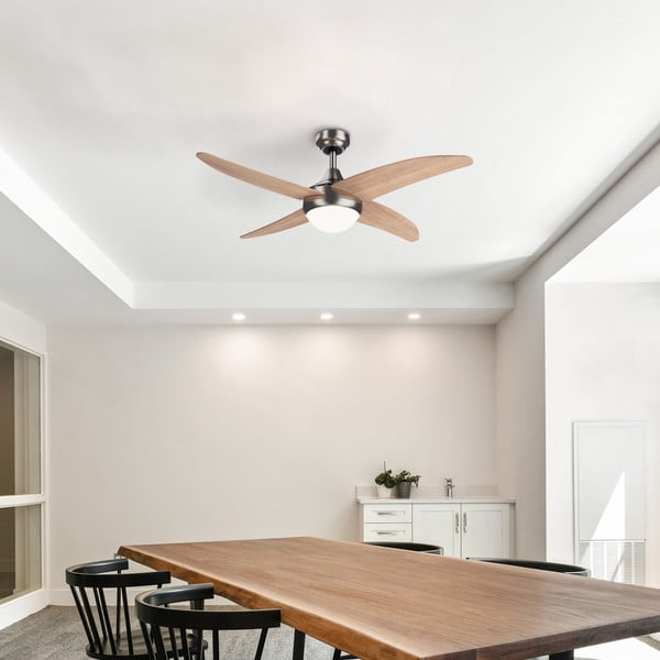 Stropna svjetiljka s tajmerom/s ventilatorom u svijetloj prirodnoj boji ø 13 cm Achilia – SULION-image-1