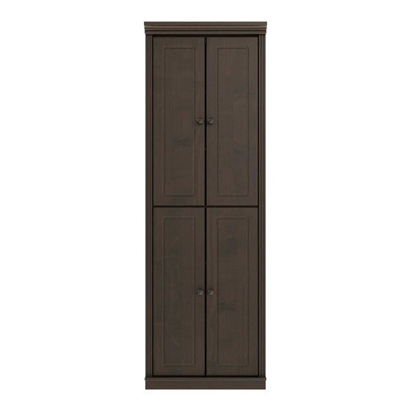 Tamno smeđi garderobni ormar od masivnog bora 74x223x37 cm Anita – Støraa