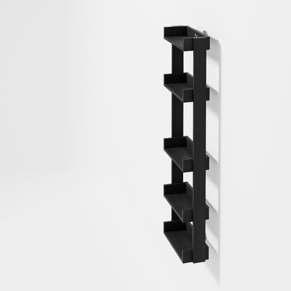 Crna zidna kupaonska polica od hrastovog drveta Wireworks Yoku-image-1