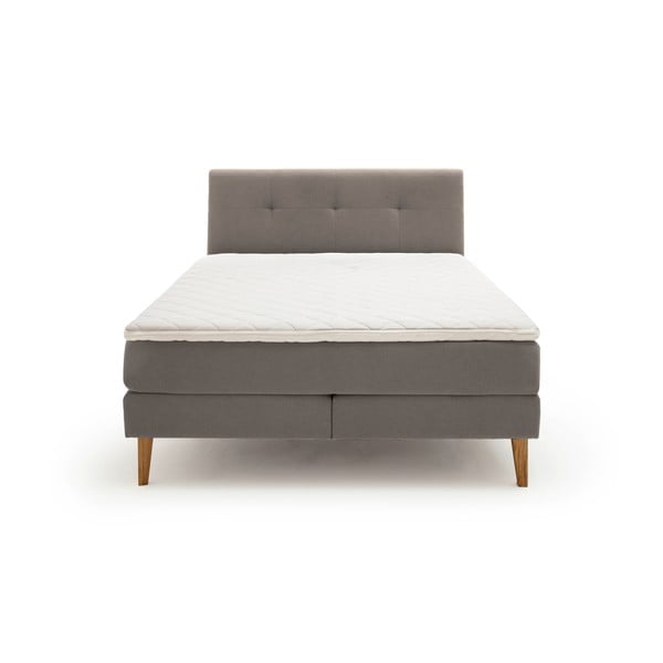 Svijetlo sivi boxspring krevet 160x200 cm Stockholm – Meise Möbel-image-3