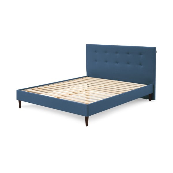 Plavi bračni krevet Bobochic Paris Rory Dark, 180 x 200 cm