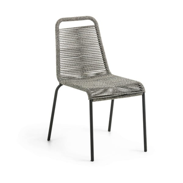 Siva vrtna stolica sa čeličnom konstrukcijom Kave Home Glenville