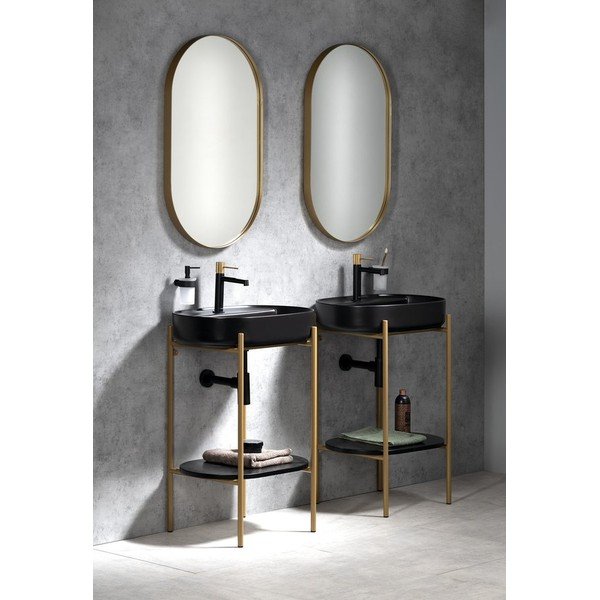 Crni keramički umivaonik 60x40 cm Infinity Oval – Sapho-image-1