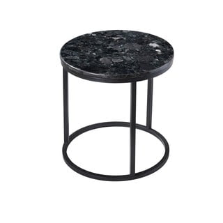 Crni granitni stol s crnim podnožjem RGE Crystal, ⌀ 50 cm