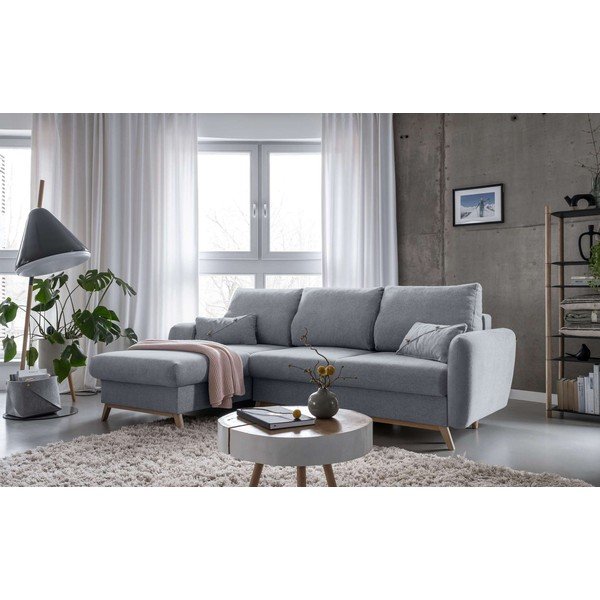 Svijetlosiva kutna garnitura na razvlačenje Miuform Scandic Lagom, lijevi kut-image-3