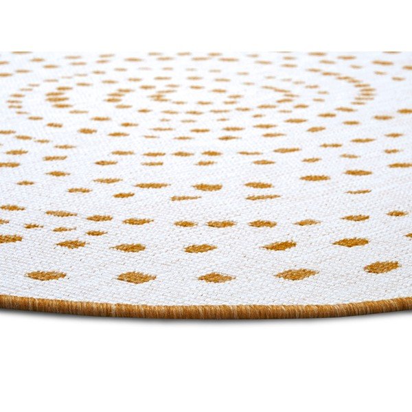 Oker žuti/bijeli okrugli vanjski tepih ø 200 cm Bali – NORTHRUGS-image-3