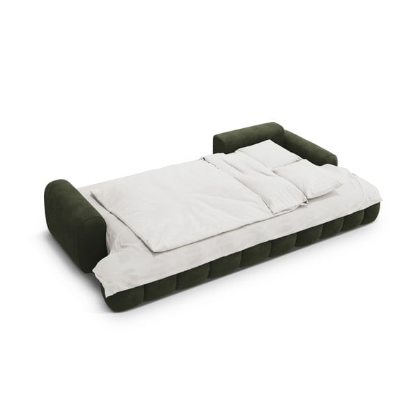 Zelena baršunasti sklopiva/s prostorom za odlaganje kutna garnitura (s desnim kutom/s ležaljkom) Linz – Cosmopolitan Design-image-4