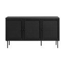 Crna niska komoda u dekoru hrasta 140x80 cm Pensacola - Unique Furniture