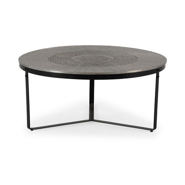 Crni/sivi okrugao stolić za kavu u mat dekoru ø 90 cm Clarisa – MOME-image-4