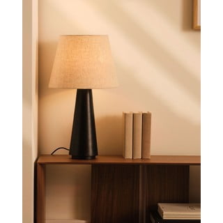 Crna/bež stolna lampa s tekstilnim sjenilom (visina 60 cm) Torrent – Kave Home