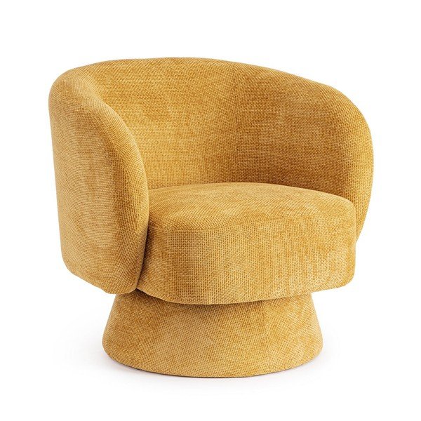 Senf žuta okretna fotelja od šenila Julienne – Bizzotto