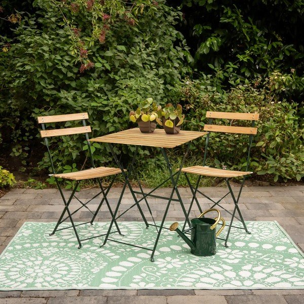 Zeleno-bež metalna vrtna stolica - Esschert Design-image-1
