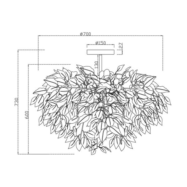 Bijela viseća svjetiljka Reality Pendant Leavy, visina 73 cm-image-1