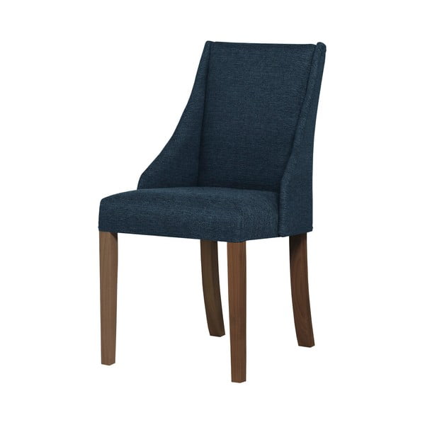 Plava stolica s tamnosmeđim nogama od bukve Ted Lapidus Maison Absolu