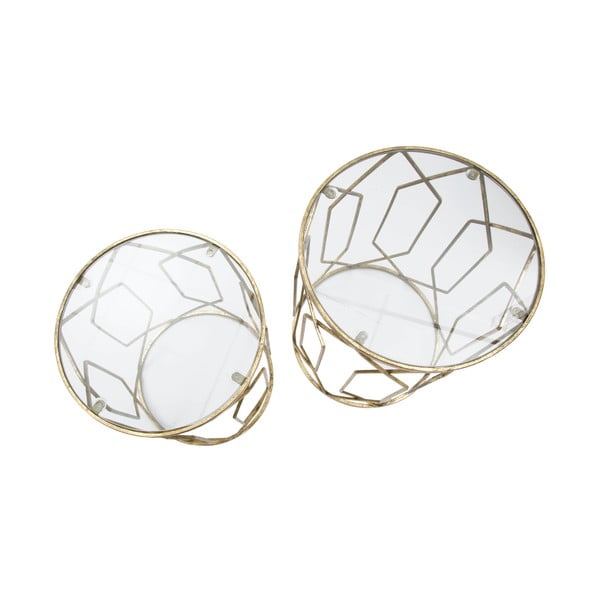 Okrugli pomoćni stolići u setu 2 kom sa staklenom pločom stola ø 42 cm Tunisi – Mauro Ferretti-image-3