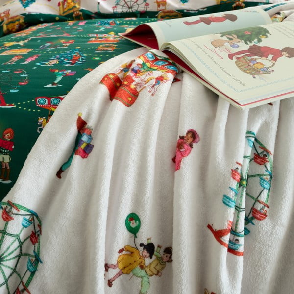 Bijela deka za bebe od mikropliša 150x200 cm Christmas Fairground – Belle & Boo-image-2